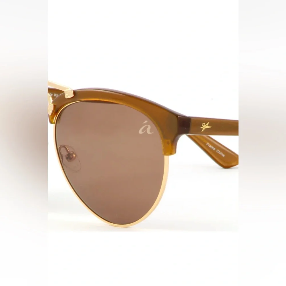 $159 ale by ALESSANDRA REVOLVE BROWN GOLD BOHO FESTIVAL SUNGLASSES 4010